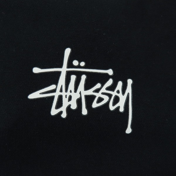 実際に弊社で買取させて頂いたstussy/ステューシー ロゴプリント プルオーバーパーカー ブラック/XLの画像 4枚目