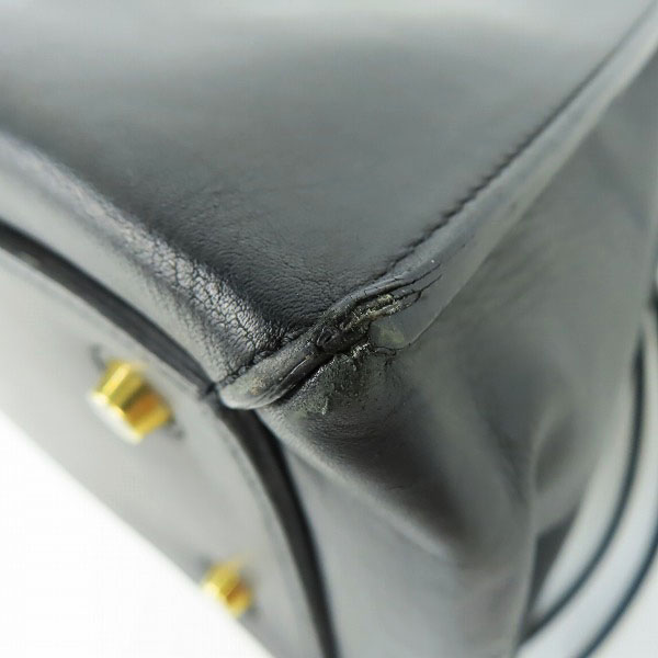 実際に弊社で買取させて頂いたCELINE/セリーヌ EDGE/エッジ  レザーハンドバッグ ベージュ×ブラックの画像 6枚目