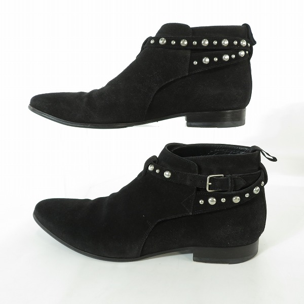 実際に弊社で買取させて頂いたSAINT LAURENT PARIS/サンローランパリ スウェードレザー スタッズ付きショートブーツ  375689/43の画像 3枚目