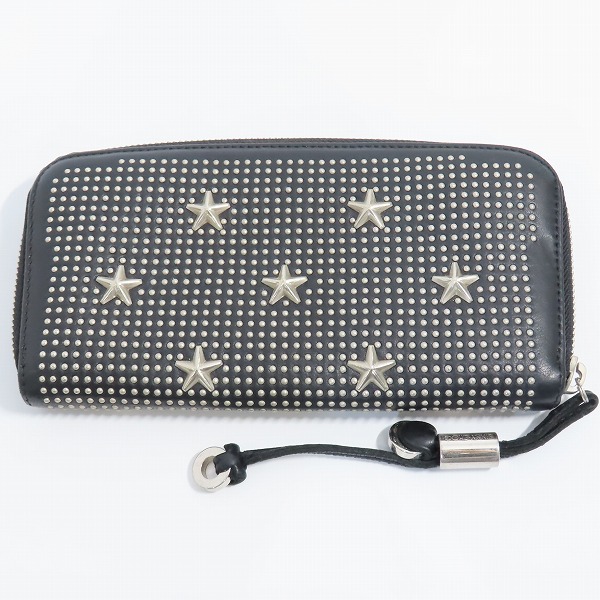 実際に弊社で買取させて頂いたJIMMY CHOO/ジミーチュウ スタースタッズ ラウンドジップ ウォレット 長財布