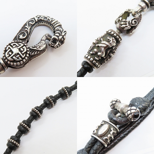 実際に弊社で買取させて頂いた【ギャラ付】レザーズ＆トレジャーズ 4ライオンブレイデッドビーズウォレットチェーン w/ケルティッククリップの画像 3枚目