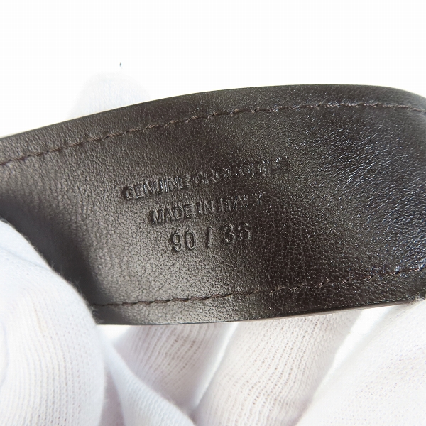 実際に弊社で買取させて頂いたTOMFORD/トムフォード スクエア ゴールド バックル クロコダイル レザーベルト 90/36の画像 4枚目