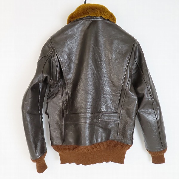 実際に弊社で買取させて頂いたTHE REAL McCOY'S/リアルマッコイズ G-1 襟ファー レザーフライトジャケット AN-J-3A/36の画像 1枚目