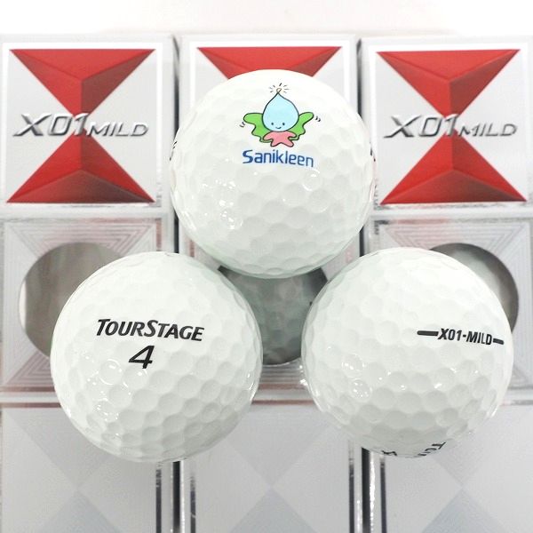 実際に弊社で買取させて頂いた【未使用/オウンネーム】BRIDGESTONE/ブリヂストン TOUR STAGE/ツアーステージ  X01-MILD・V10 ゴルフボール 計15個の画像 1枚目
