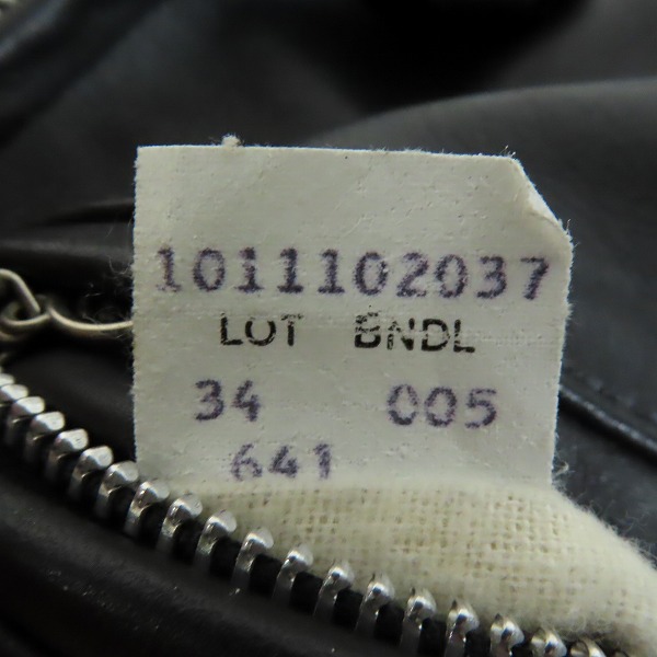 実際に弊社で買取させて頂いたSchott/ショット シングルライダースジャケット/レザージャケット ブルゾン/34の画像 5枚目