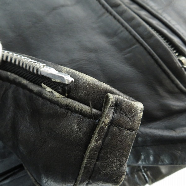 実際に弊社で買取させて頂いたSCHOTT/ショット シングル レザー ライダースジャケット/38の画像 6枚目