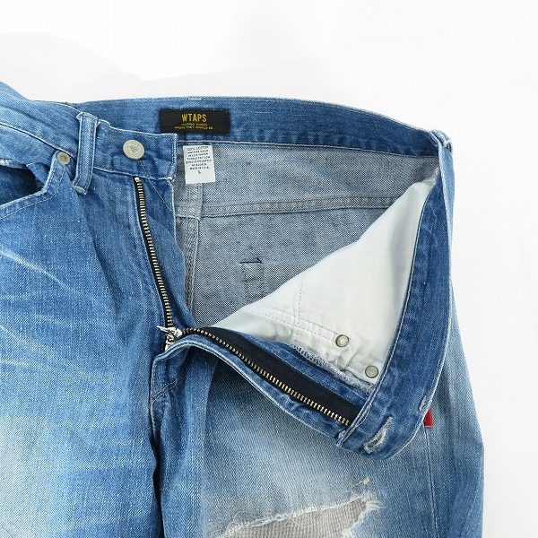 実際に弊社で買取させて頂いたWTAPS/ダブルタップス 16SS BLUES VERY SKINNY TRASH スキニー デニム パンツ 161MYDT-PTM05/Lの画像 5枚目