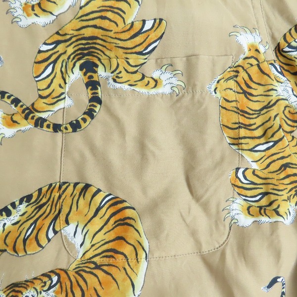 実際に弊社で買取させて頂いたWACKO MARIA/ワコマリア GUILTY PARTIES/ギルティパーティズ 虎 総柄 半袖シャツ/アロハシャツ/Lの画像 5枚目