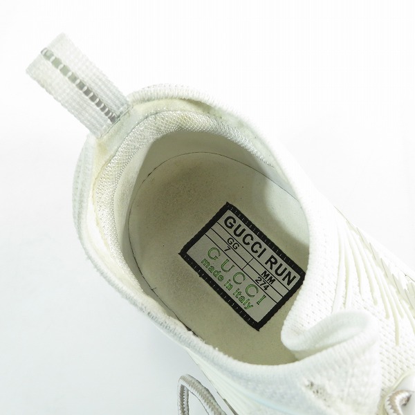実際に弊社で買取させて頂いたGUCCI/グッチ GUCCI RUN テクニカルニット スニーカー ホワイト size 7の画像 4枚目