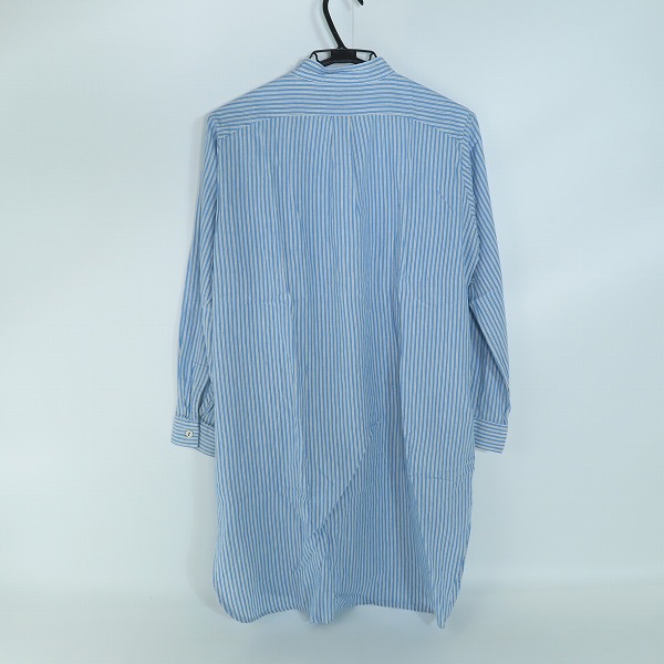 実際に弊社で買取させて頂いたBLUE BLUE/ブルーブルー ストライプ ヘンリーネック ロングシャツの画像 1枚目