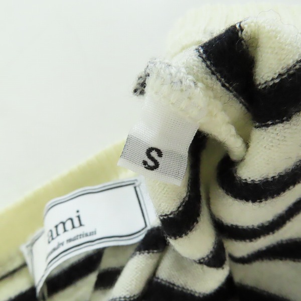 実際に弊社で買取させて頂いたami alexandre mattiussi/アミ アレクサンドルマテュッシ ウール ニット ホワイト/ブラック E15K03 /Sの画像 3枚目