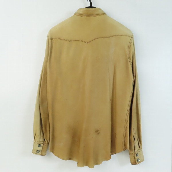 実際に弊社で買取させて頂いたTHE FLAT HEAD/フラットヘッド レザーシャツジャケット ディアスキン/鹿革/40の画像 1枚目