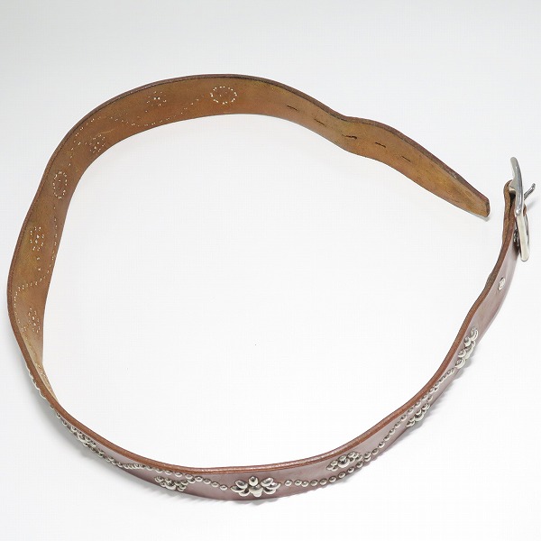 実際に弊社で買取させて頂いたHollywood Trading Company /HTC/エイチティーシー スタッズ スティングレイ レザー ベルト/34 の画像 6枚目