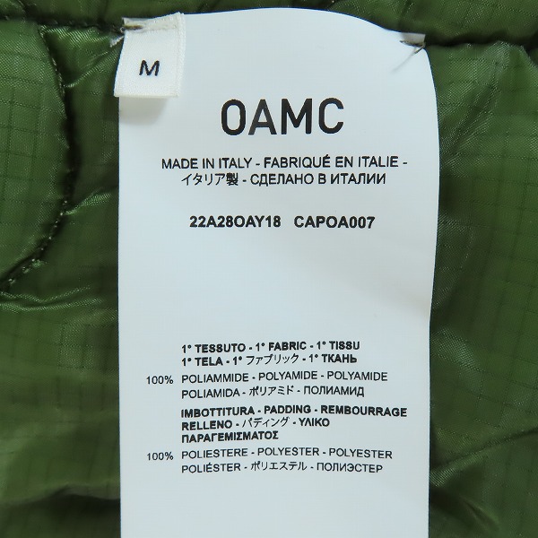 実際に弊社で買取させて頂いたOAMC/オーエーエムシー×WTAPS/ダブルタップス PEACEMAKER JACKET ピースメーカー ジャケット 22A28OAY18/Mの画像 5枚目