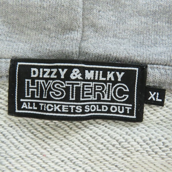 実際に弊社で買取させて頂いたHYSTERIC GLAMOUR/ヒステリックグラマー SEE NO EVIL ジップアップ パーカー グレー 02233CF12/XLの画像 2枚目