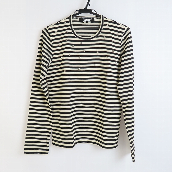 実際に弊社で買取させて頂いたJUNYA WATANABE COMME des GARCONS/ジュンヤワタナベ スタッズ装飾 ボーダー カットソー JP-T014 AD2015 M