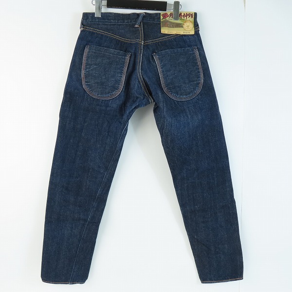 実際に弊社で買取させて頂いたEVISU/エヴィス 新恵美寿神頭 LOT.2121 レザーパッチ ボタンフライ デニムパンツ/34×34の画像 1枚目