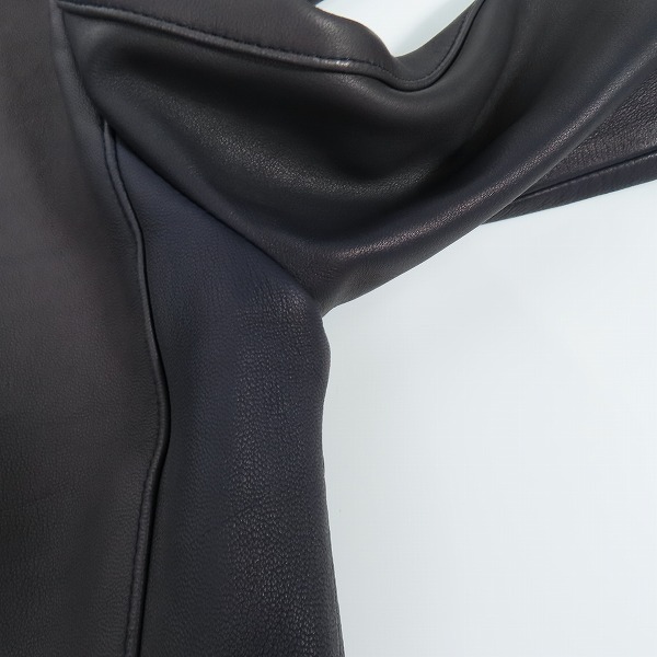 実際に弊社で買取させて頂いたISAMU KATAYAMA BACKLASH/バックラッシュ シングル ライダースジャケット スペインシープ B-1572-01 Sの画像 7枚目