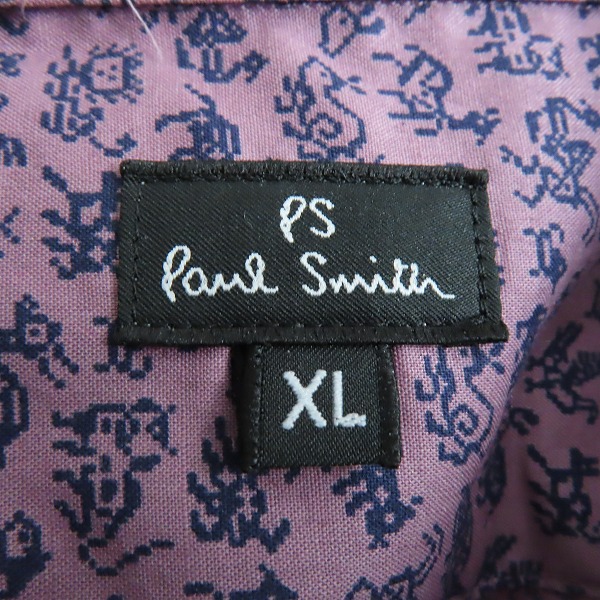 実際に弊社で買取させて頂いたPS Paul Smith/ポールスミス ピクセルアニマル柄 総柄長袖シャツ 153657/XLの画像 2枚目