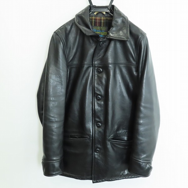 実際に弊社で買取させて頂いたSchott/ショット レザーカーコート サボテンタグ/黒牛タグ 7420 533US 40