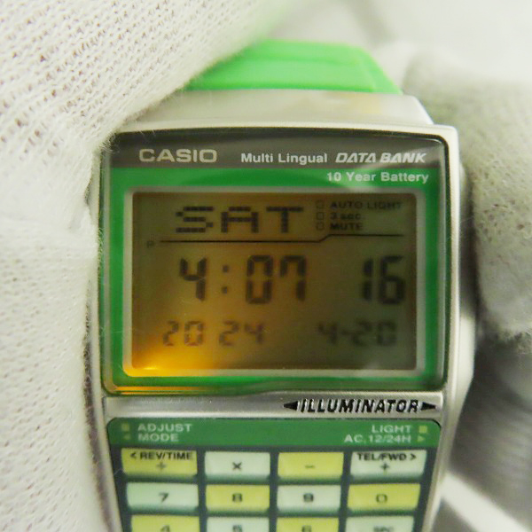 実際に弊社で買取させて頂いたCASIO/カシオ DATA BANKデータバンク  モンドスタイル’08 腕時計 DBC-32C-3BJFの画像 4枚目