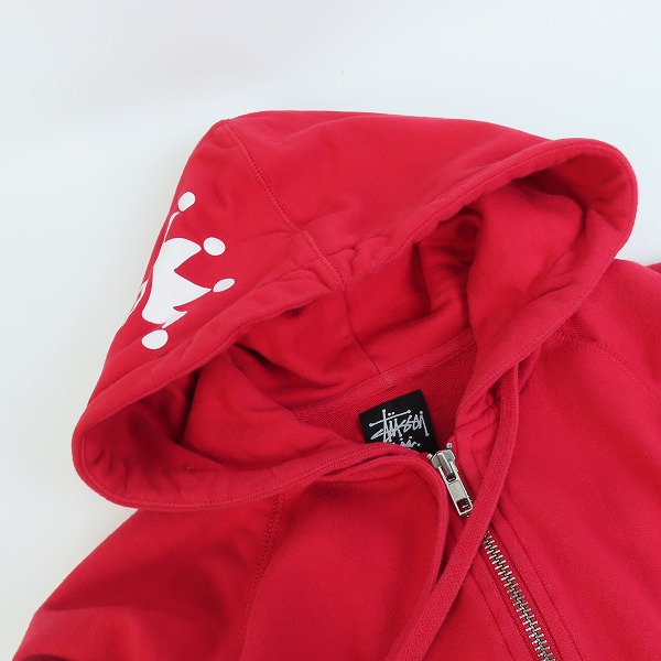 実際に弊社で買取させて頂いたSTUSSY/ステューシー ジップアップ パーカー レッド /Mの画像 4枚目