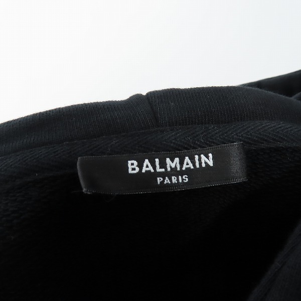 実際に弊社で買取させて頂いたBALMAIN/バルマン ロゴ フーディ パーカー JR002BB65/XLの画像 2枚目
