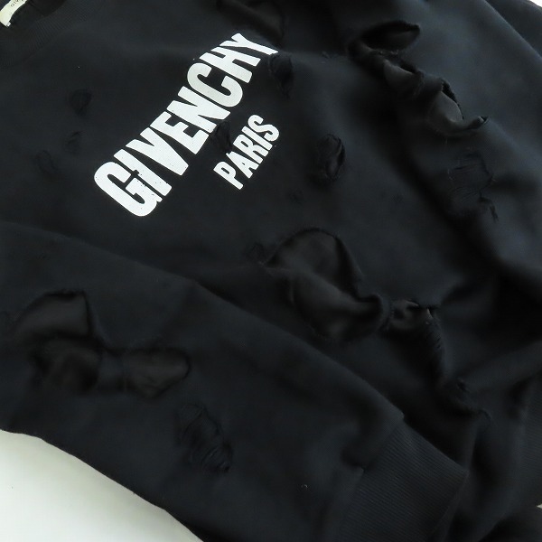 実際に弊社で買取させて頂いた【JPタグ】GIVENCHY/ジバンシィ 16SS デストロイ加工 クルーネックスウェットトレーナー 16S 7359 653/Mの画像 5枚目