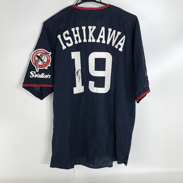 実際に弊社で買取させて頂いた【未使用】DESCENTE×BEAMS/デサント×ビームス 東京ヤクルトスワローズ レプリカユニフォーム #19 石川雅規 DYS-0602/FREEの画像 1枚目