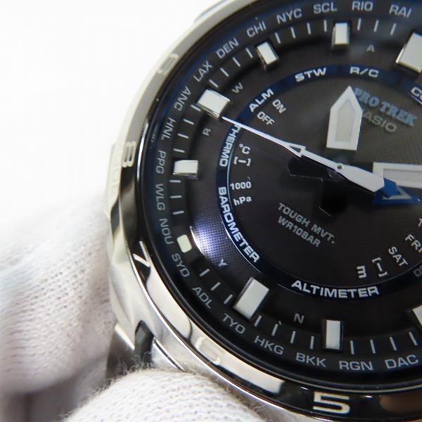 実際に弊社で買取させて頂いた(2)CASIO/カシオ PROTREK/プロトレック マナスル ソーラー レザー PRX-7000L-7JFの画像 4枚目