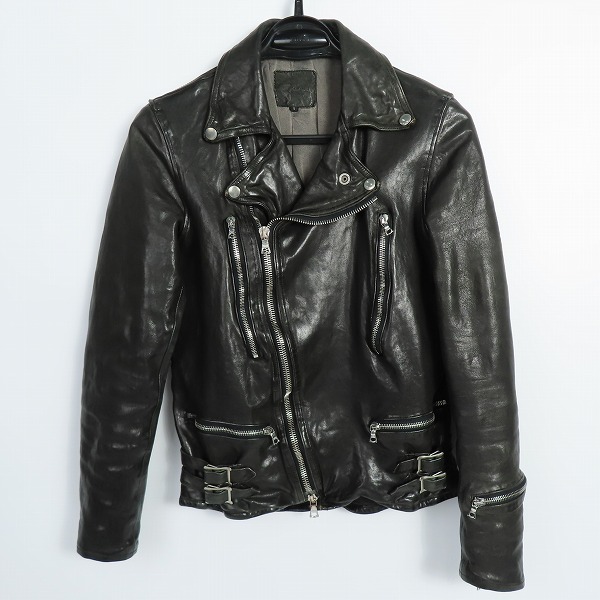 実際に弊社で買取させて頂いたBACKLASH/バックラッシュ ジャパンホースレザー製品染めダブルライダース 1606-03/1(S)