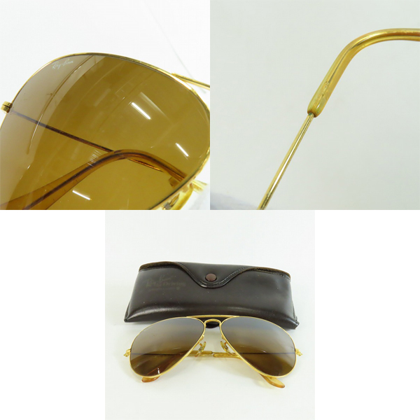 実際に弊社で買取させて頂いたRay-Ban/レイバン B&L/ボシュロム社製 ティアドロップ型 サングラス ゴールドの画像 9枚目