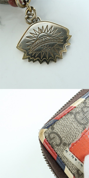 実際に弊社で買取させて頂いたGUCCI/グッチ GGスプリーム クーリエ UFO 虎 ラウンド ジップ ウォレット/財布の画像 7枚目