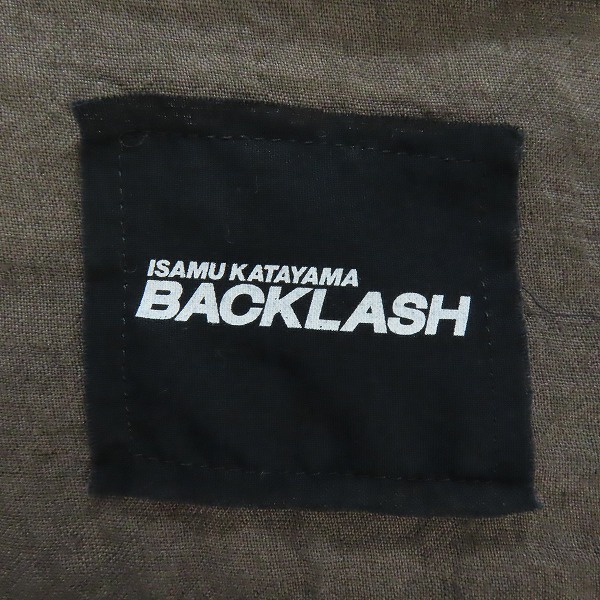 実際に弊社で買取させて頂いたISAMU KATAYAMA BACKLASH/イサムカタヤマ バックラッシュ Linen Sipper Shirt/リネン 七分丈 シャツ 1825-02/Mの画像 2枚目