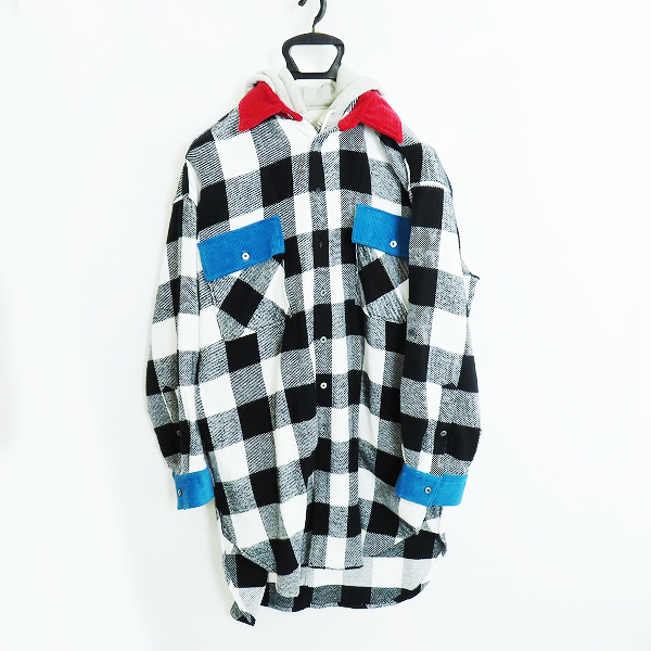 実際に弊社で買取させて頂いたMaison MIHARA YASUHIRO/メゾン ミハラヤスヒロ レイヤード チェックシャツ パーカー A03SH311/44