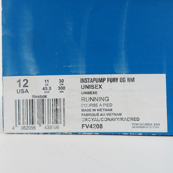 実際に弊社で買取させて頂いたREEBOK/リーボック INSTAPUMP FURY インスタポンプフューリー FV4208/30の画像 9枚目