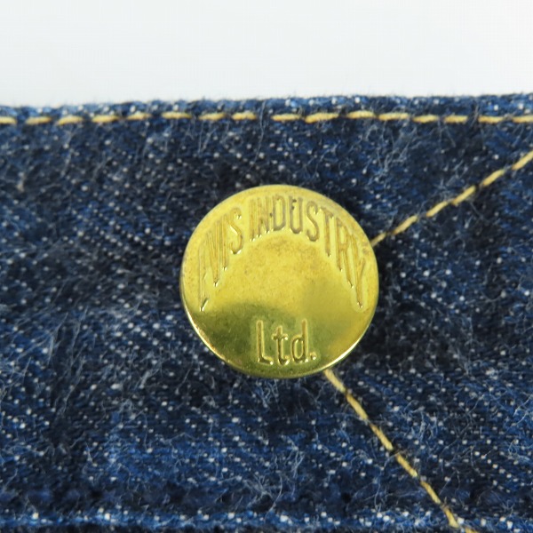 実際に弊社で買取させて頂いたEVISU/エヴィス 新恵美寿神頭 LOT.2121 レザーパッチ ボタンフライ デニムパンツ/34×34の画像 7枚目