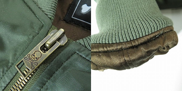 実際に弊社で買取させて頂いたmastermind/マスターマインド 裏地カシミア MA-1 フライト/ボンバージャケット MJ20E05-BL027/Mの画像 8枚目