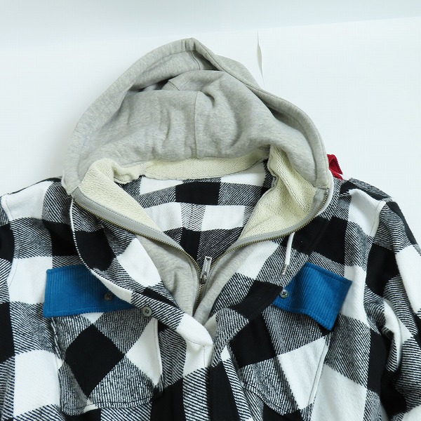 実際に弊社で買取させて頂いたMaison MIHARA YASUHIRO/メゾン ミハラヤスヒロ レイヤード チェックシャツ パーカー A03SH311/44の画像 2枚目