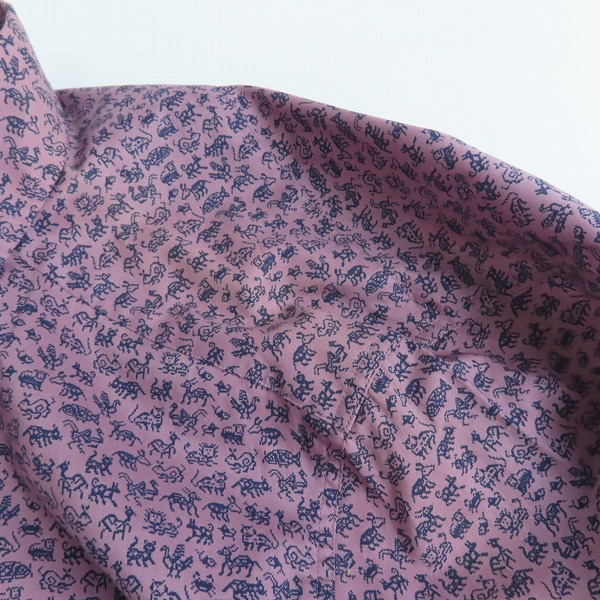 実際に弊社で買取させて頂いたPS Paul Smith/ポールスミス ピクセルアニマル柄 総柄長袖シャツ 153657/XLの画像 4枚目