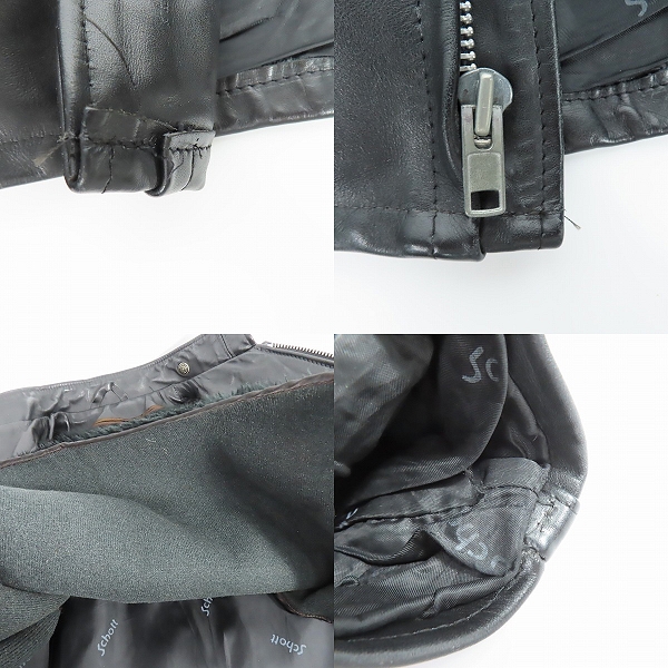 実際に弊社で買取させて頂いたSCHOTT/ショット ボアライナー付き シングルレザーライダースジャケット /34の画像 6枚目