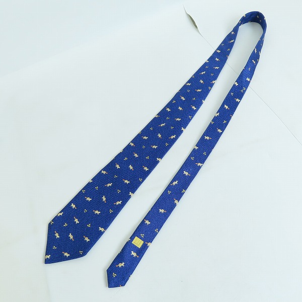 実際に弊社で買取させて頂いたDunhill/ダンヒル リス総柄 シルクネクタイの画像 6枚目