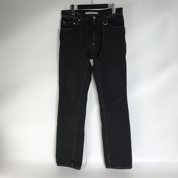 実際に弊社で買取させて頂いたJOHN LAWRENCE SULLIVAN/ジョンローレンスサリバン ブラックデニムパンツ レイヤード/ジップ 2B011-0321-28/46