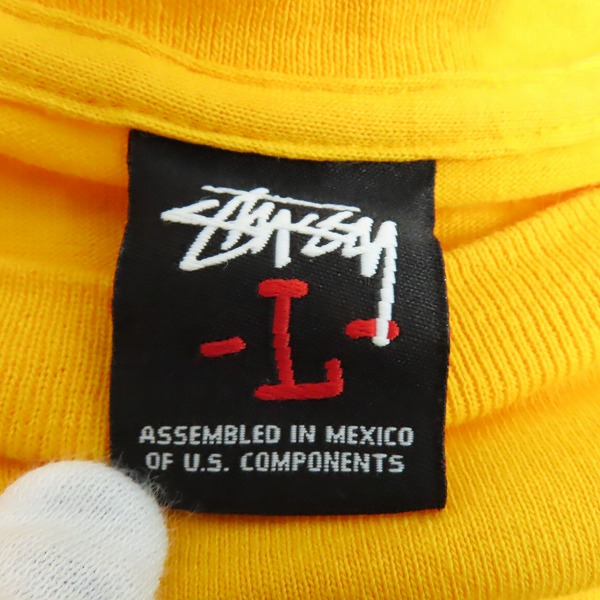 実際に弊社で買取させて頂いたSTUSSY/ステューシー ロゴプリント Ｔシャツ イエロー/Ｌの画像 2枚目