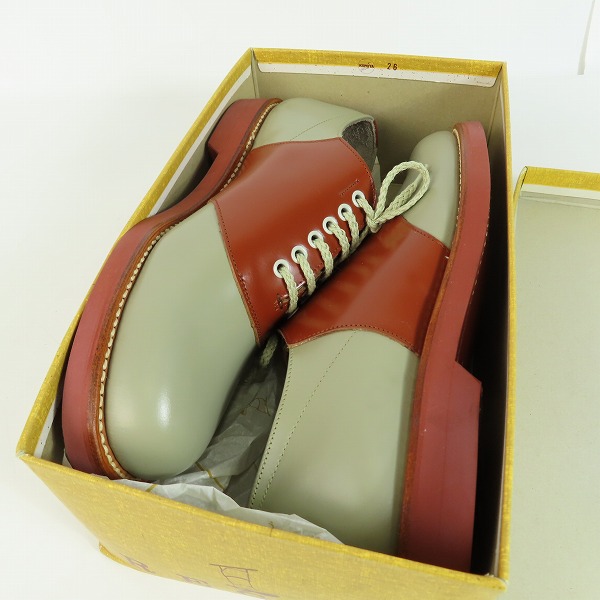 実際に弊社で買取させて頂いたREGAL/リーガル サドルオックスフォードシューズ グレー×ブラウン 2051N 25.5の画像 8枚目