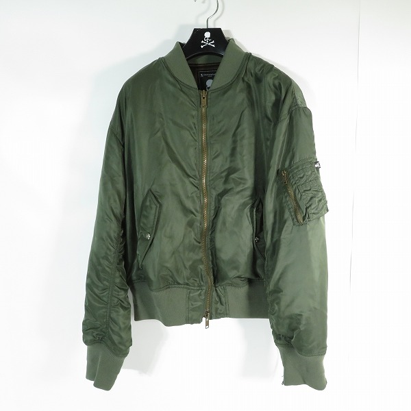 実際に弊社で買取させて頂いたmastermind/マスターマインド 裏地カシミア MA-1 フライト/ボンバージャケット MJ20E05-BL027/M
