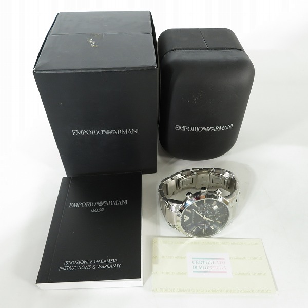 実際に弊社で買取させて頂いたEMPORIO ARMANI/エンポリオ アルマーニ クロノグラフ 腕時計/ウォッチ AR-2434【動作未確認】の画像 7枚目