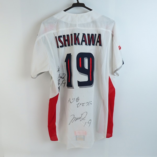 実際に弊社で買取させて頂いた(1)ZETT×BEAMS/ゼット×ビームス 東京ヤクルトスワローズ レプリカユニフォーム #19 石川雅規 YSRP2/フリー(XL)の画像 1枚目