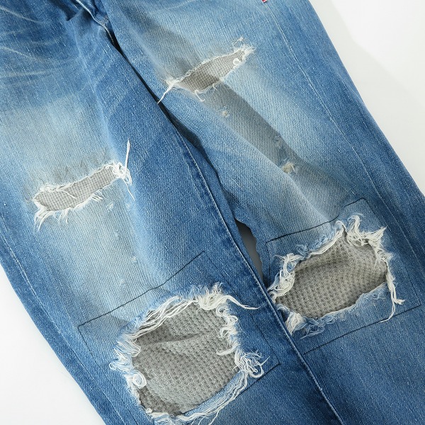実際に弊社で買取させて頂いたWTAPS/ダブルタップス 16SS BLUES VERY SKINNY TRASH スキニー デニム パンツ 161MYDT-PTM05/Lの画像 7枚目
