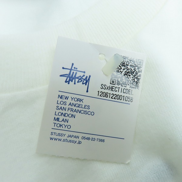 実際に弊社で買取させて頂いたSTUSSY × HECTIC/ステューシー×ヘクティク フラワー プリントTシャツ ホワイト/Lの画像 7枚目